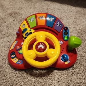 Interactive Red and Yellow Steering Wheel Toy